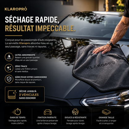 KlaroPro™ — La Serviette de Séchage Qui Laisse Votre Voiture Impeccable Klaropro