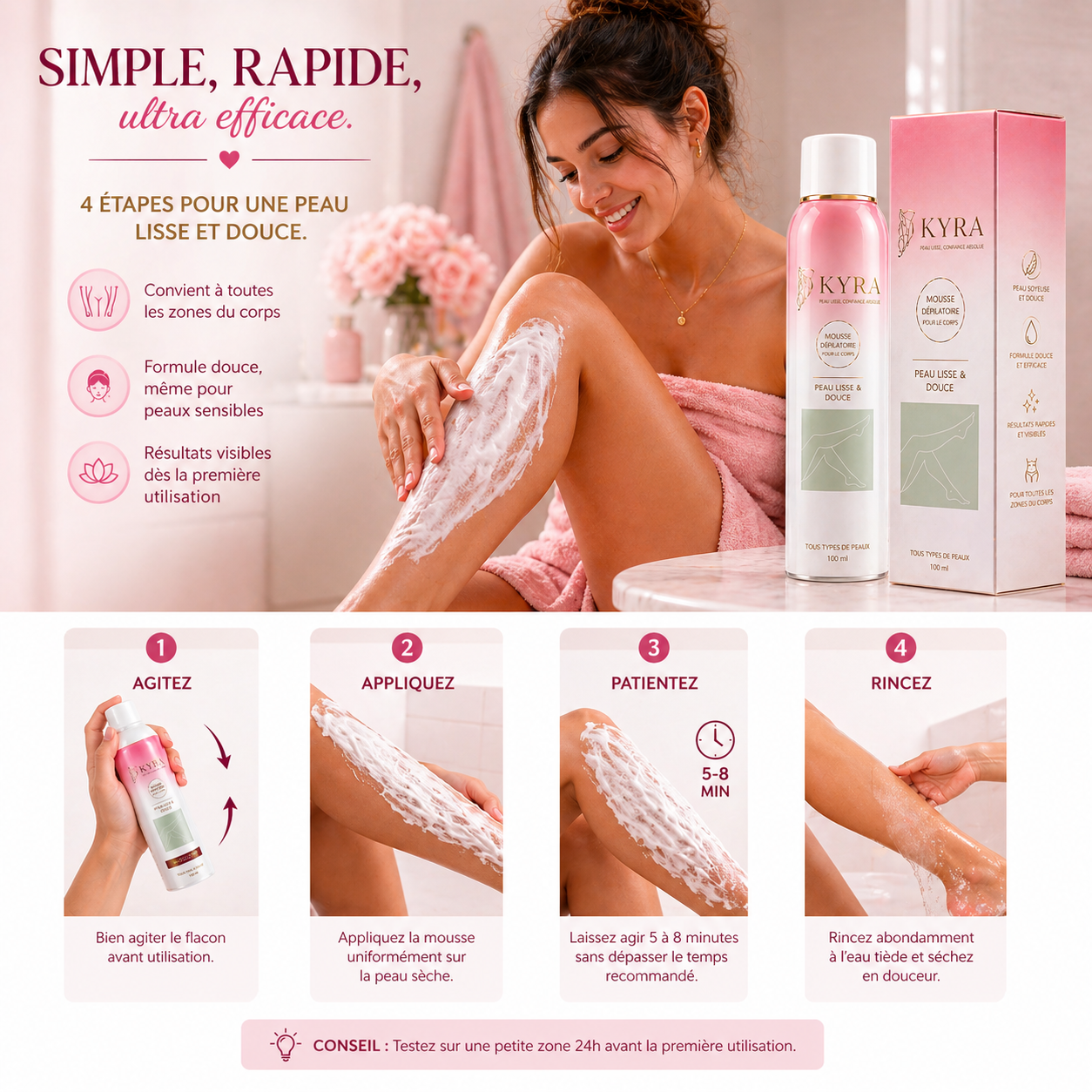 Kyra Smooth™ – Une peau lisse comme vous ne l'avez jamais connue, sans repousse rapide Kyrasanté