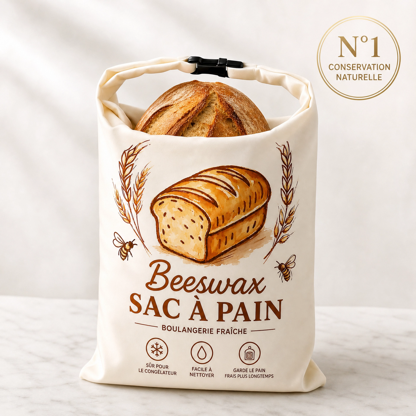 Nolarop Beeswax — Le sac en cire d'abeille qui arrête le gâchis de pain Klaropro
