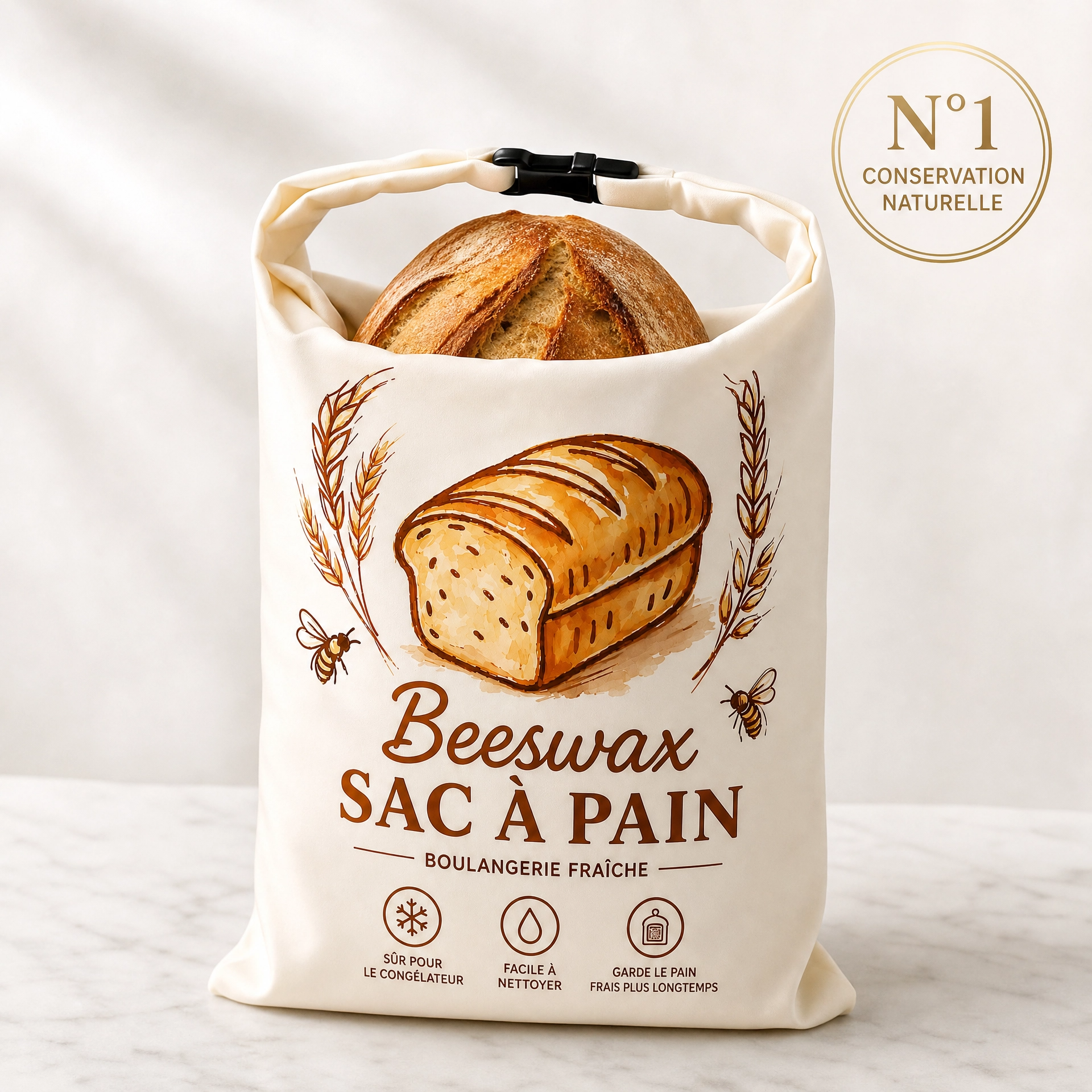 Nolarop Beeswax — Le sac en cire d'abeille qui arrête le gâchis de pain Klaropro